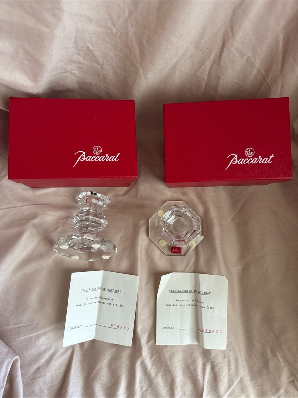 Baccarat Régence Crystal Candlesticks Pair w/ Original Boxes